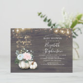 Invitation Baby shower Citrouille pour filles et garçons Twin (Debout devant)