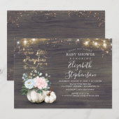 Invitation Baby shower Citrouille pour filles et garçons Twin (Devant / Derrière)