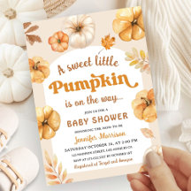 Baby shower citrouille Rétro Automne Neutre hommes