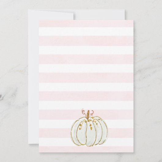 Invitation Baby shower Citrouille rose (Dos)