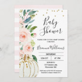 Invitation Baby shower Citrouille rose (Devant / Derrière)