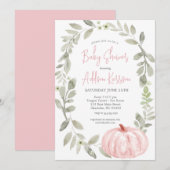 Invitation Baby shower Citrouille rose (Devant / Derrière)