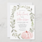 Invitation Baby shower Citrouille rose (Devant)