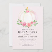 Invitation Baby shower Citrouille rose (Devant)