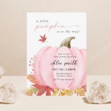 Invitation Baby shower Citrouille rose