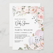 Invitation Baby shower Citrouille rose (Devant / Derrière)