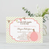 Invitation Baby shower Citrouille rose (Debout devant)