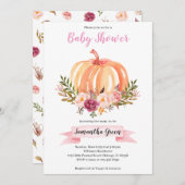 Invitation Baby shower Citrouille rose (Devant / Derrière)