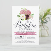 Invitation Baby shower Citrouille rose (Debout devant)