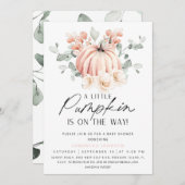 Invitation Baby shower Citrouille rose (Devant / Derrière)