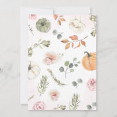 Invitation Baby shower Citrouille rose automne (Dos)