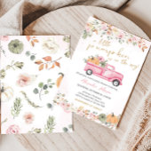 Invitation Baby shower Citrouille rose automne