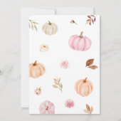 Invitation Baby shower Citrouille rose floral (Dos)