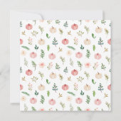 Invitation Baby shower Citrouille rose floral (Dos)