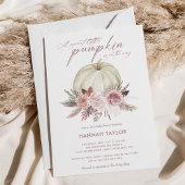 Invitation Baby shower Citrouille rose floral