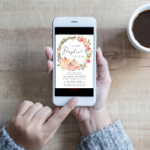 Invitation Baby shower citrouille rose Floral Aquarelle fille