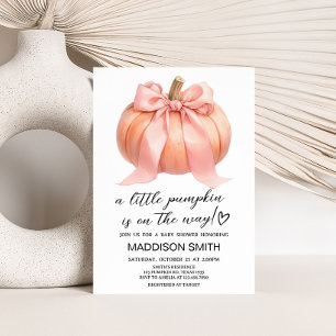Invitation Baby shower Citrouille rose minimaliste