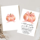 Invitation Baby shower Citrouille rose minimaliste
