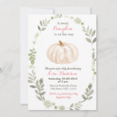 Invitation Baby shower Citrouille Rose Or (Devant)