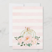 Invitation Baby shower Citrouille rose or (Dos)