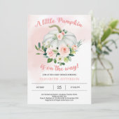 Invitation Baby shower citrouille rose pâle (Debout devant)