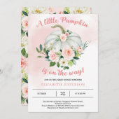 Invitation Baby shower citrouille rose pâle (Devant / Derrière)