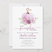 Invitation Baby shower Citrouille rose pâle Dusty (Devant)