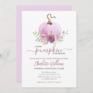 Invitation Baby shower Citrouille rose pâle Dusty