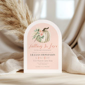 Invitation Baby shower Citrouille rose pâle tombant dans l'am