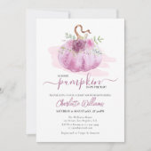 Invitation Baby shower Citrouille Rose rose Blush Mauve (Devant)