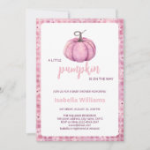 Invitation Baby shower Citrouille rose | Thème aut (Devant)