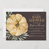 Invitation Baby shower Citrouille Rustic Automne (Devant)