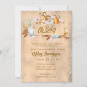 Invitation Baby shower Citrouille Rustic Automne (Devant)