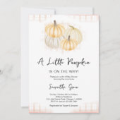 Invitation Baby shower Citrouille rustique (Devant)