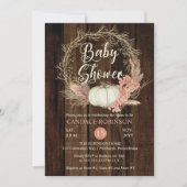 Invitation Baby shower - Citrouille rustique Pampas Wreath (Devant)