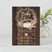 Invitation Baby shower - Citrouille rustique Pampas Wreath (Debout devant)