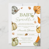 Invitation Baby shower Citrouille rustique Sprinkle Sage pour (Devant)