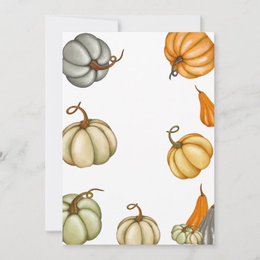 Invitation Baby shower Citrouille rustique Sprinkle Sage pour (Dos)