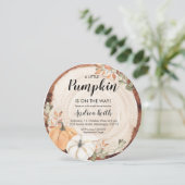 Invitation Baby shower Citrouille Rustique Wood (Debout devant)