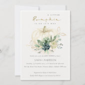 Invitation Baby shower Citrouille Succulent bleu (Devant)