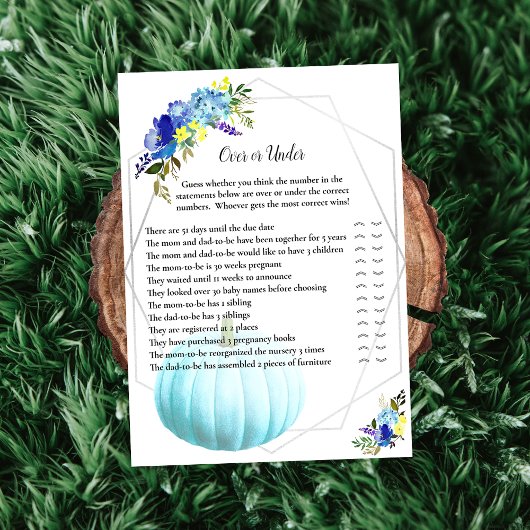 Invitation Baby shower citrouille supérieur ou inférieur | Bl