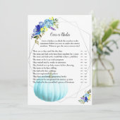 Invitation Baby shower citrouille supérieur ou inférieur | Bl (Debout devant)