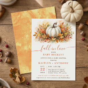 Invitation Baby Shower Citrouille Tombez Amoureux