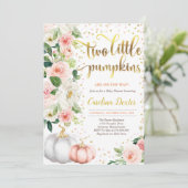 Invitation Baby shower Citrouille Twin Rose and Go (Debout devant)
