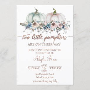 Invitation Baby shower Citrouille Twins
