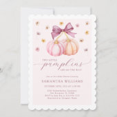 Invitation Baby shower Citrouille Twins (Devant)