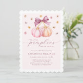 Invitation Baby shower Citrouille Twins (Debout devant)
