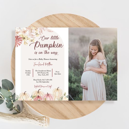Invitation Baby shower citrouille Un peu Citrouille Sur Le Ch