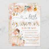 Invitation baby shower citrouille Un Peu Citrouille Sur Le Ch (Devant / Derrière)