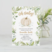 Invitation Baby shower Citrouille verdoyant (Debout devant)